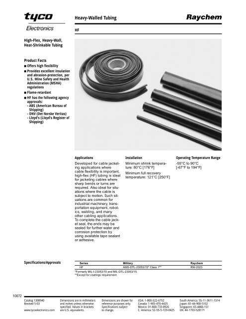 Raychem Heatshrink Products - RB Racing