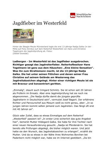 Jagdfieber im Westerfeld - Reiterhof Westerfeld Reitschule FN ...