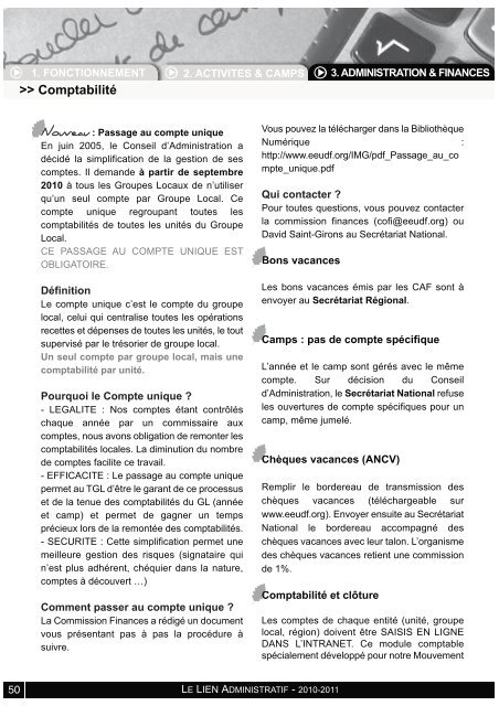 Lien Administratif - Eclaireuses et Eclaireurs Unionistes de France