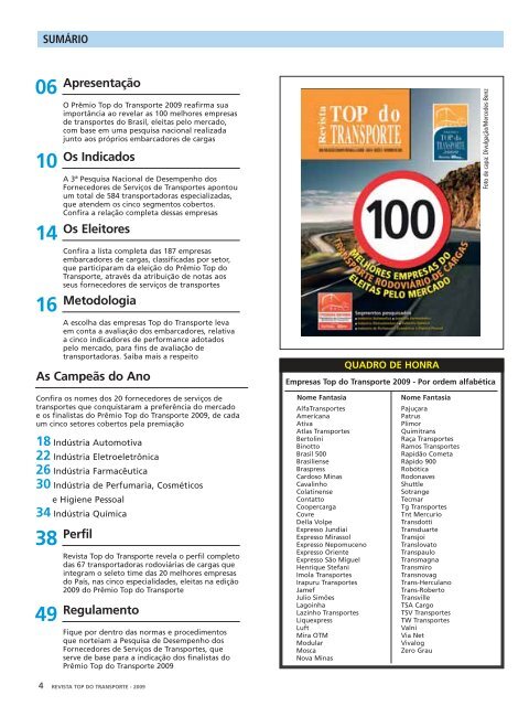 Revista Top do Transporte EdiÃ§Ã£o nÂ° 03 - Logweb