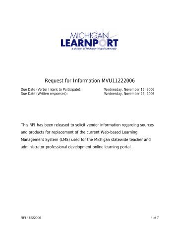 Request For Information (RFI) - SALT
