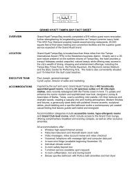 grand hyatt tampa bay fact sheet - Cheryl Andrews Marketing ...