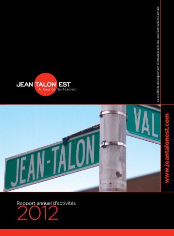 Rapport annuel 2012 - Rue Jean-Talon Est