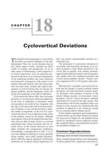 Chapter 18: Cyclovertical Deviations