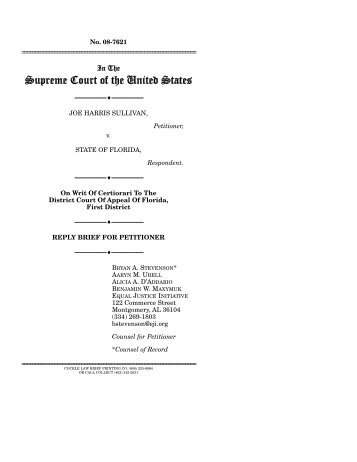 Reply brief of petitioner for Sullivan v. Florida, 08-7621 - Oyez