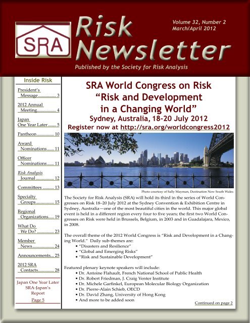 Volume 32, No. 2 (March/April) - The Society for Risk Analysis