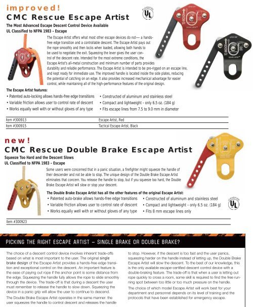 CMC Rescue Escape Artist new! - Rescue Consulting Canada