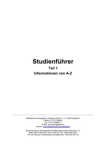 Studienführer - Bibelseminar Königsfeld