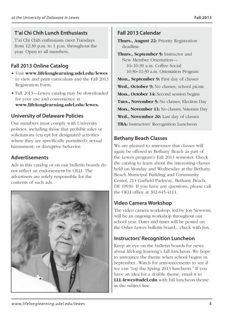 Download the Fall 2013 catalog - Osher Lifelong Learning Institutes ...