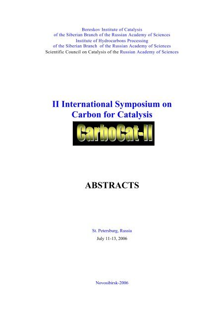 II International Symposium on Carbon for Catalysis ABSTRACTS