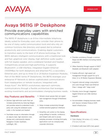 Avaya 9611G IP Deskphone - Sofos