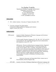 Curriculum Vitae [pdf] - Romance Languages and Literatures