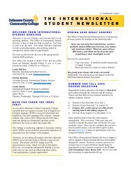 the international student newsletter - Delaware County Community ...