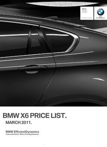 BMW X6 PRICE LIST.