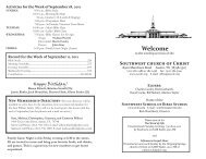 Worship Flyer 9-18-11 - Southwest church of Christ
