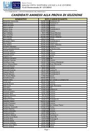 elenco degli ammessi - USL 6 - Livorno