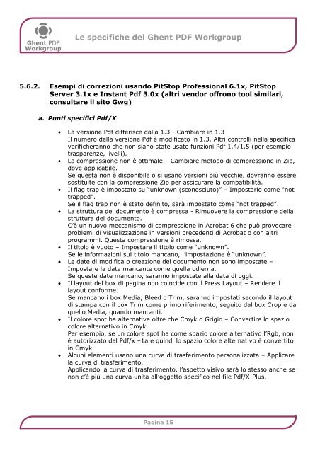 Le specifiche del Ghent PDF Workgroup - Ghent Workgroup