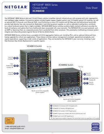 NETGEARÂ® 8800 Series Chassis Switch Data Sheet XCM8800