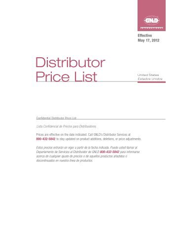 Distributor Price List