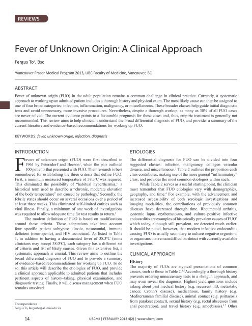 Download full PDF - UBC Medical Journal