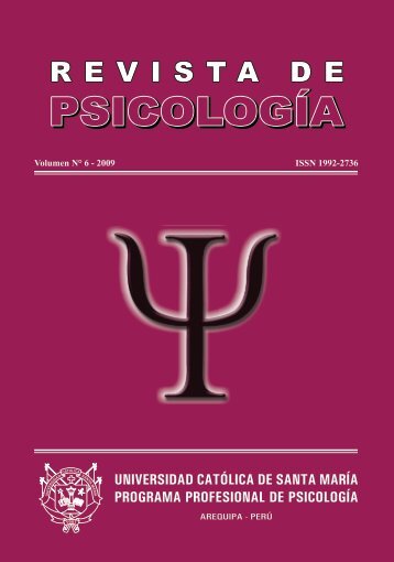 Revista de PsicologÃ­a UCSM Volumen NÂ° 6 - Universidad CatÃ³lica ...