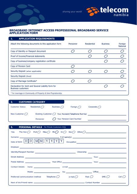 BROADBAND INTERNET ACCESS ... - Telecom Namibia Limited
