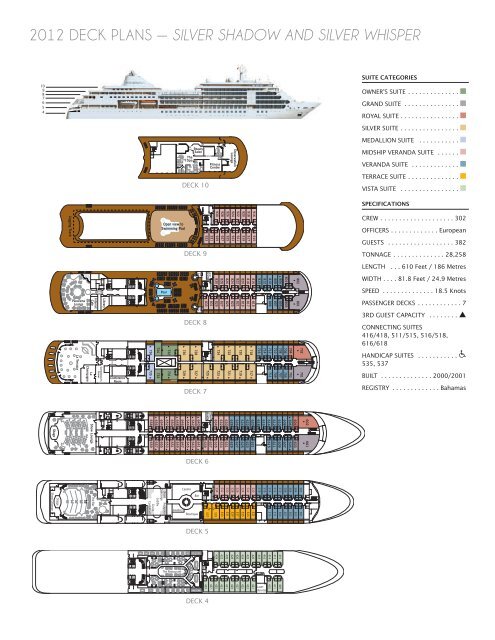 2012 Deck Plans â€” Silver Shadow and Silver whiSper
