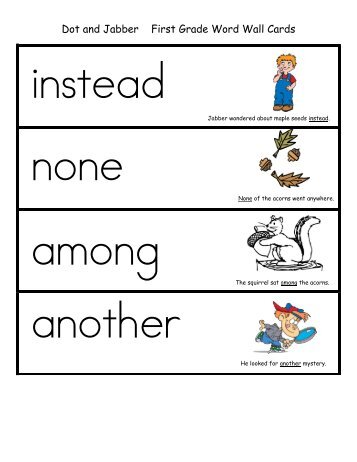 Dot and Jabber First Grade Word Wall Cards - Little Book Lane