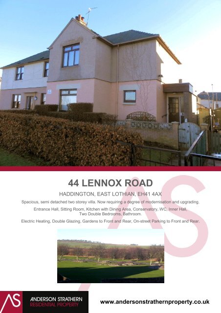 44 LENNOX ROAD - Anderson Strathern.....