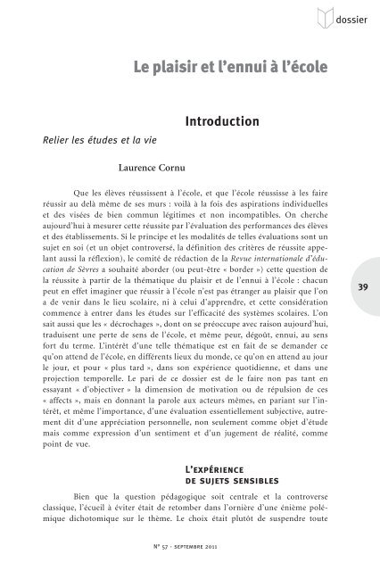 le plaisir et l ennui a l a c cole introduction ries na 57 ciep