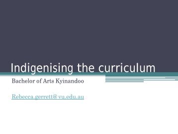 Indigenising the curriculum - TLS