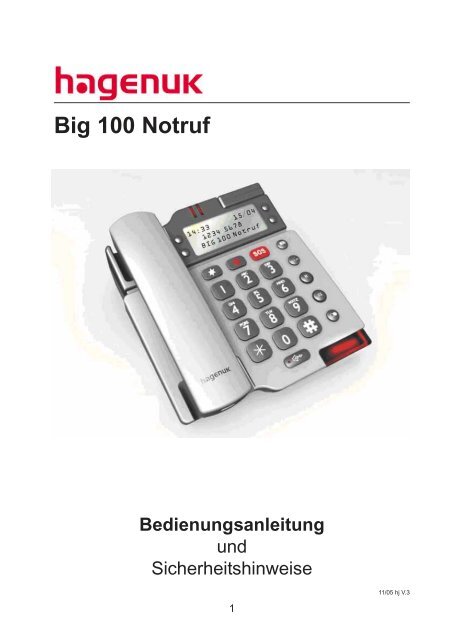 Big 100 Notruf Bedienungsanleitung - Telefon.de
