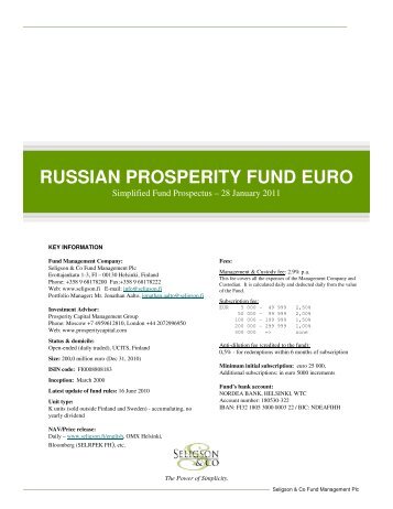 RUSSIAN PROSPERITY FUND EURO - Seligson & Co