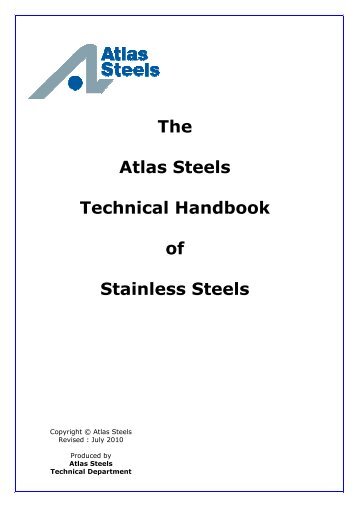 Download The Atlas Steels Technical Handbook Of Stainless Steels