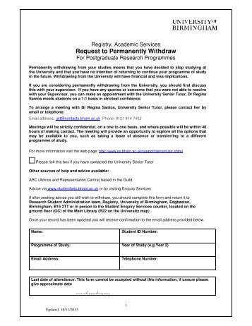 Postgraduate research withdrawal form (PDF - 123KB)