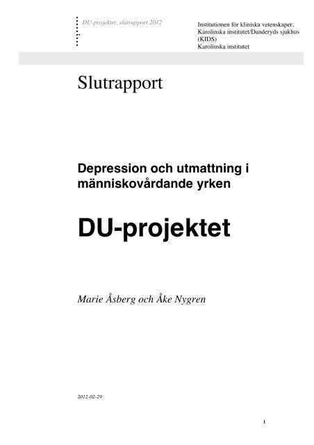 Depression och utmattning i mÃ¤nniskovÃ¥rdande ... - AFA FÃ¶rsÃ¤kring