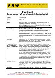 Fact-Sheet Sprachschule â Wirtschaftsdeutsch Goethe-Institut - SHW