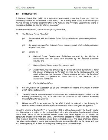 Draft National Forest Plan