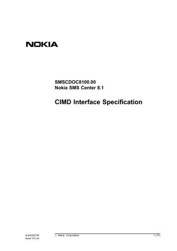 CIMD Interface Specification - Telenor