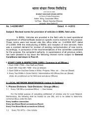 Revised Norms for vehicles in BSNL field units. - Snea