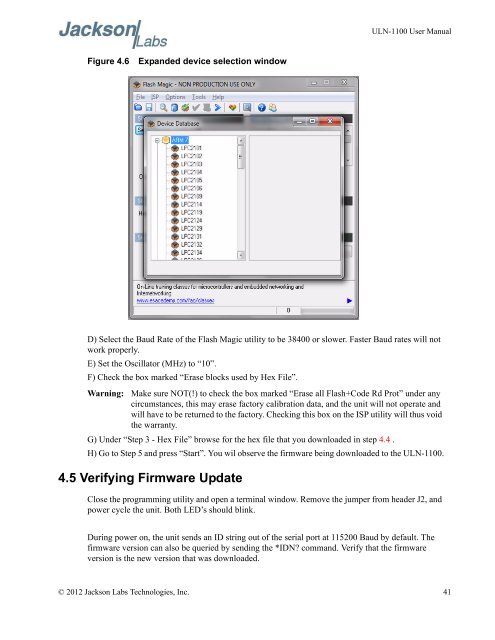 ULN-1100 User Manual - Jackson Labs Technologies, Inc.