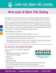 CHÄM SÃC Bá»NH TIá»U ÄÆ¯á»NG - Alameda Alliance for Health
