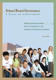 School Board Governance: A Focus on Achievement - OPSBA