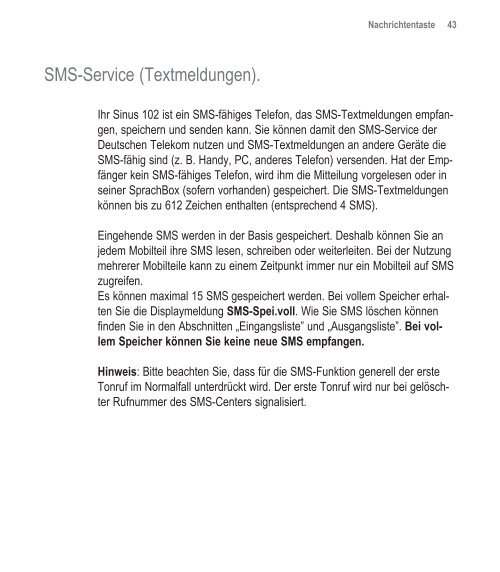 Sinus 102 - Telekom