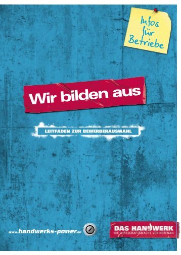 Leitfaden zur Bewerberauswahl - Handwerkskammer Konstanz