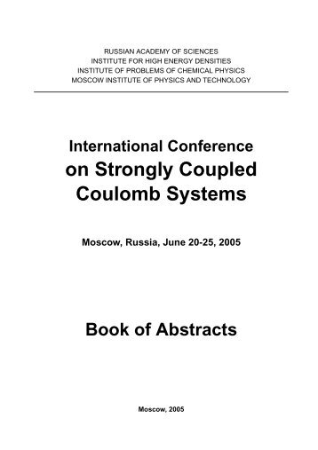 International Conference on Strongly Coupled Coulomb Systems