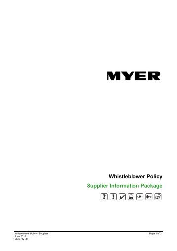 SUPPLY CHAIN MANUAL - Myer Supplier Information Website