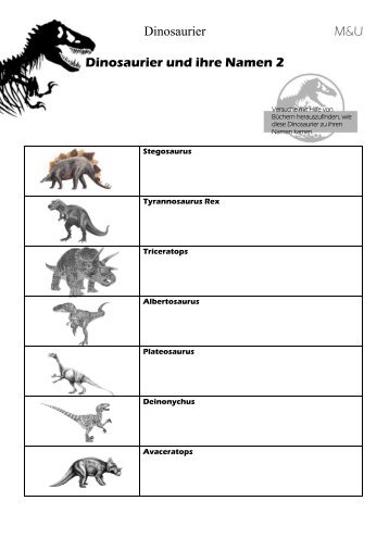 Die Namen der Dinosaurier