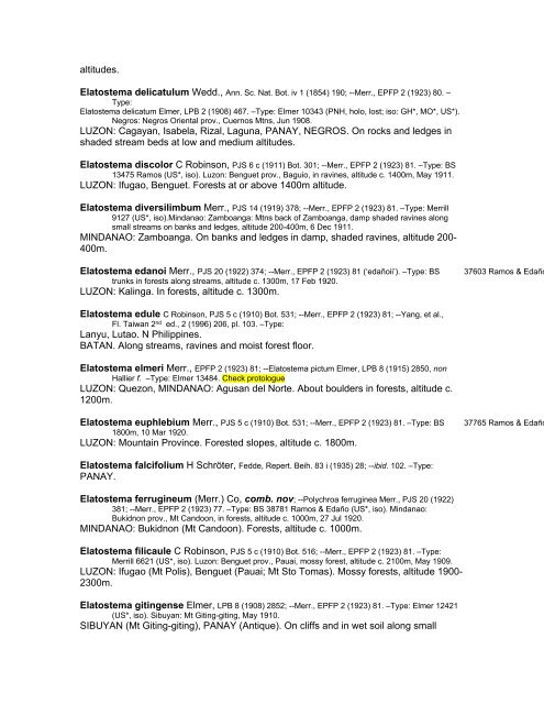 Family 65. URTICACEAE 1. Astrothalamus C Robinson Marianas ...