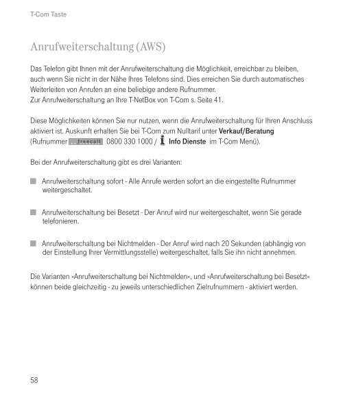 Sinus 500 Bedienungsanleitung - Telekom